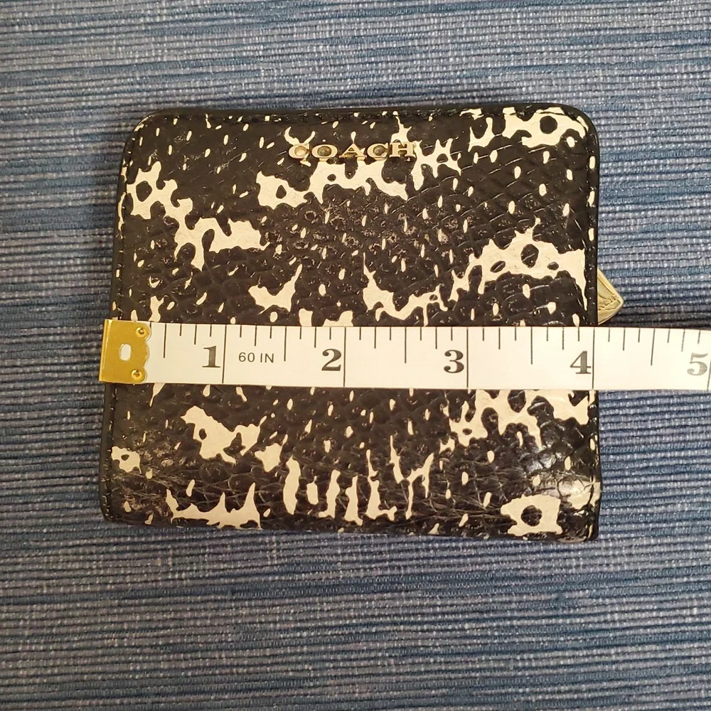 COACH Black and White Animal Print Wallet
